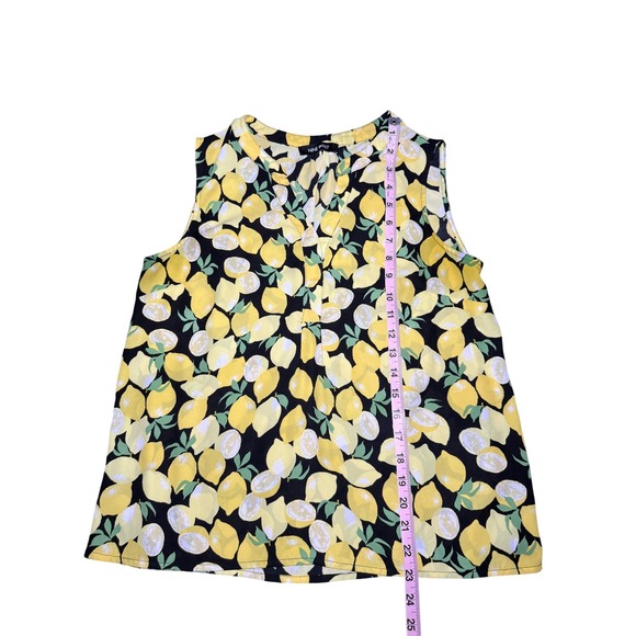 Nine West Womens Sleeveless Lemon Print Blouse - Picture 5 of 6
